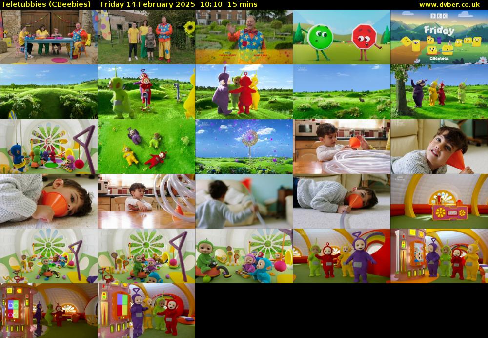 Teletubbies (CBeebies) Friday 14 February 2025 10:10 - 10:25