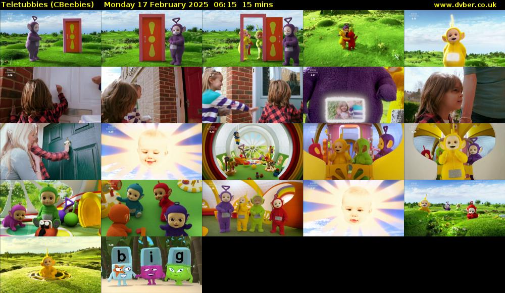 Teletubbies (CBeebies) Monday 17 February 2025 06:15 - 06:30