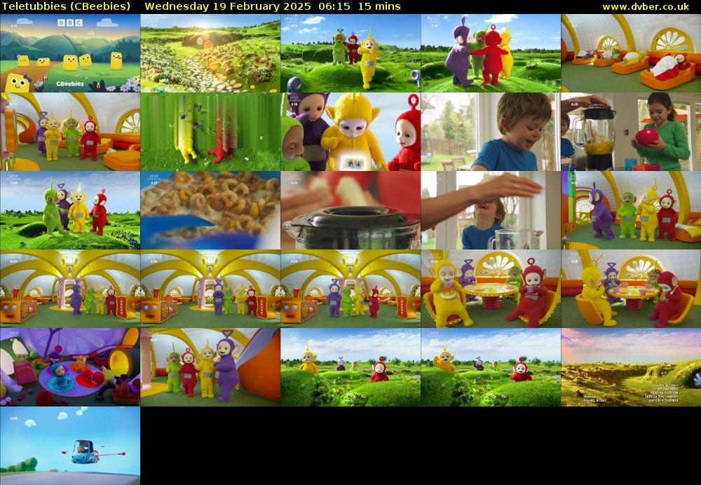 Teletubbies (CBeebies) Wednesday 19 February 2025 06:15 - 06:30