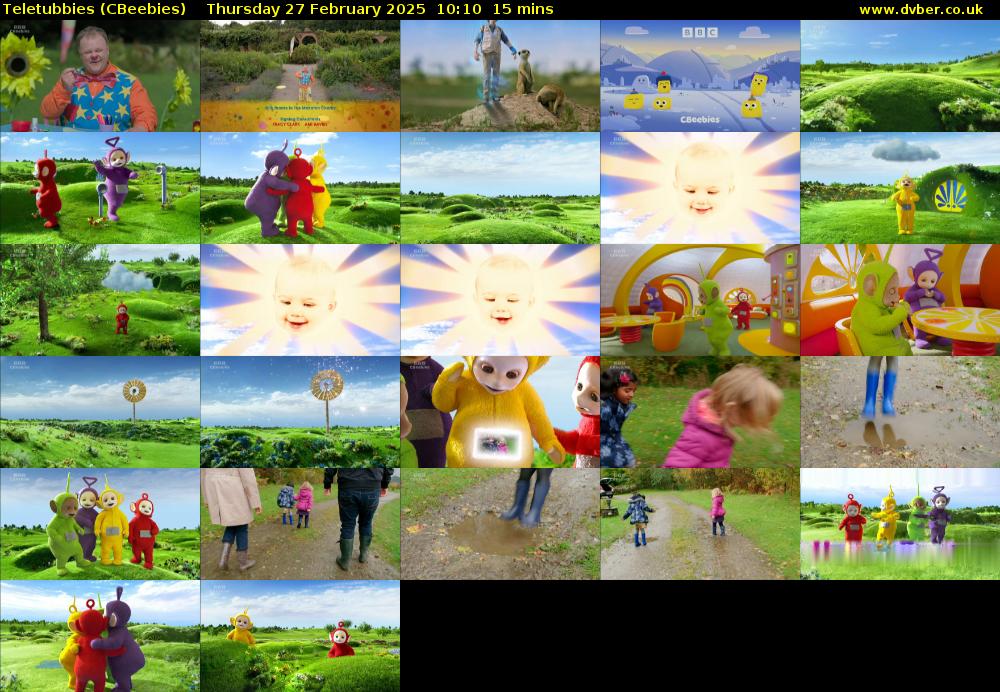 Teletubbies (CBeebies) Thursday 27 February 2025 10:10 - 10:25
