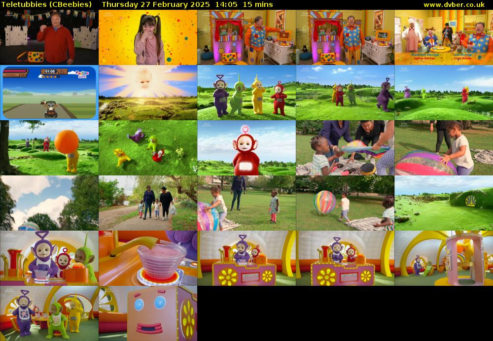 Teletubbies (CBeebies) Thursday 27 February 2025 14:05 - 14:20
