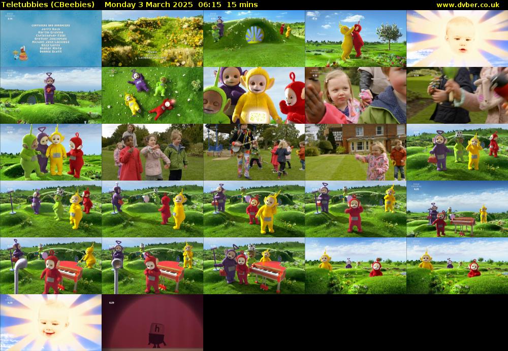 Teletubbies (CBeebies) Monday 3 March 2025 06:15 - 06:30