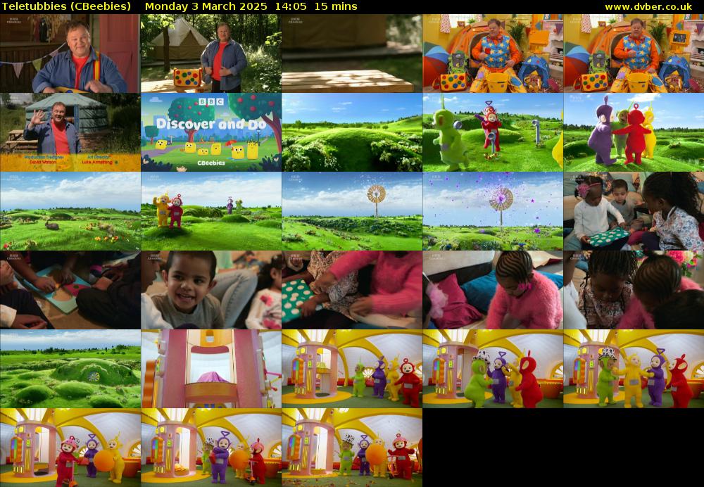 Teletubbies (CBeebies) Monday 3 March 2025 14:05 - 14:20