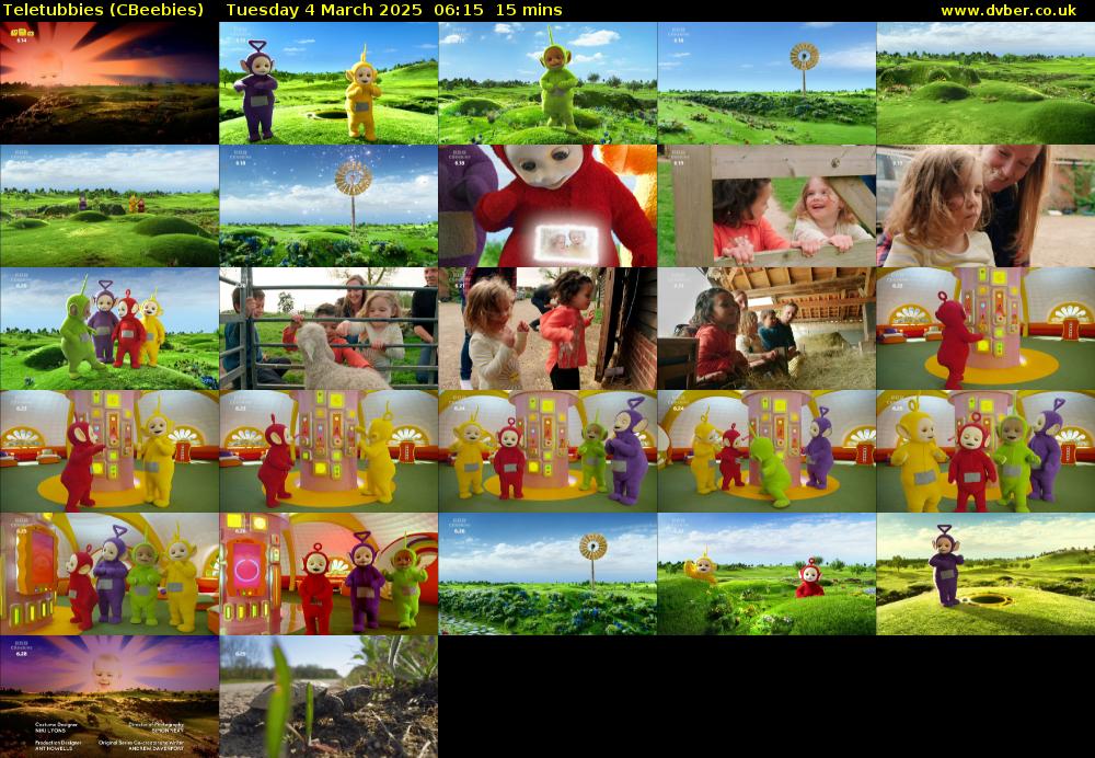 Teletubbies (CBeebies) Tuesday 4 March 2025 06:15 - 06:30