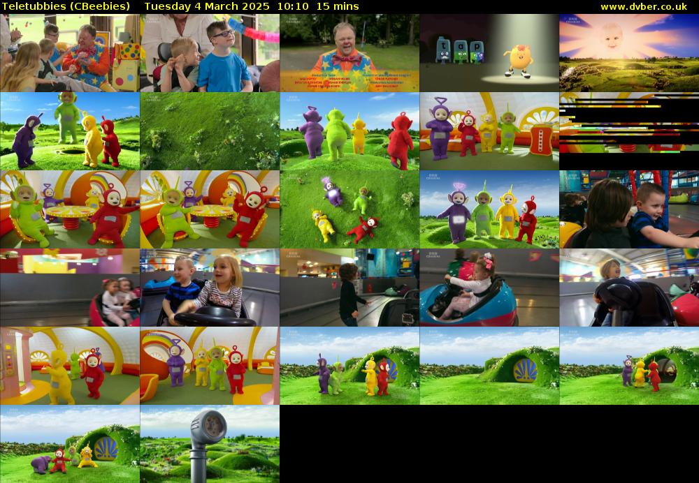 Teletubbies (CBeebies) Tuesday 4 March 2025 10:10 - 10:25