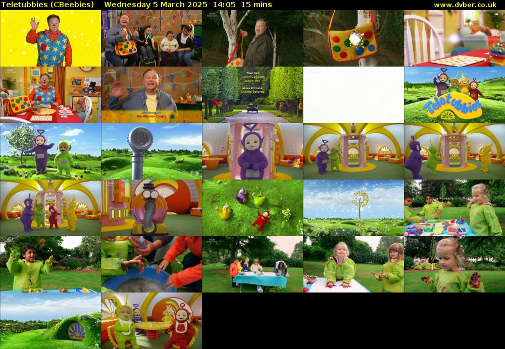 Teletubbies (CBeebies) Wednesday 5 March 2025 14:05 - 14:20
