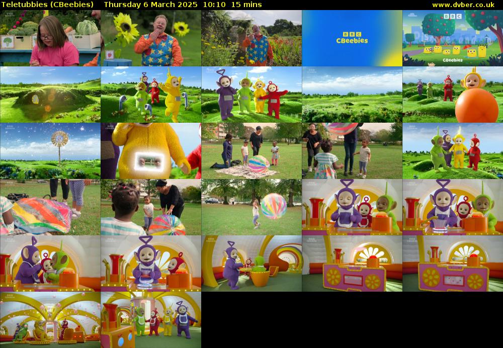 Teletubbies (CBeebies) Thursday 6 March 2025 10:10 - 10:25