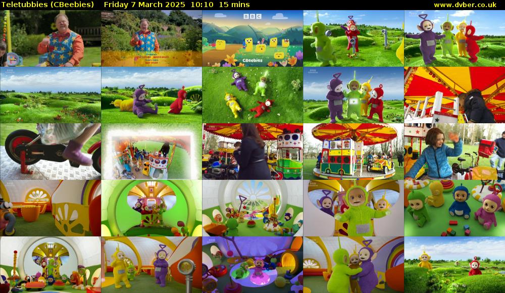 Teletubbies (CBeebies) Friday 7 March 2025 10:10 - 10:25