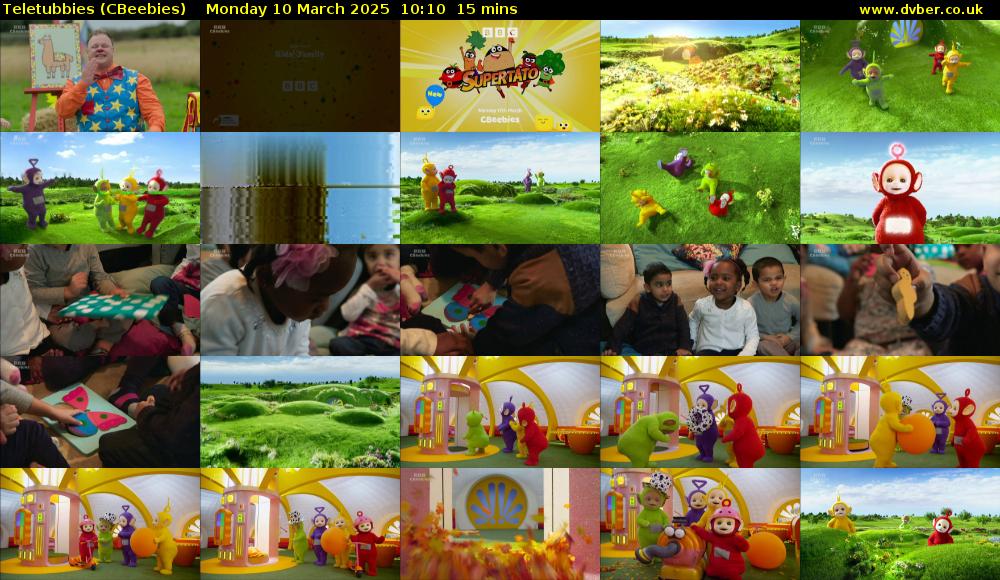 Teletubbies (CBeebies) Monday 10 March 2025 10:10 - 10:25