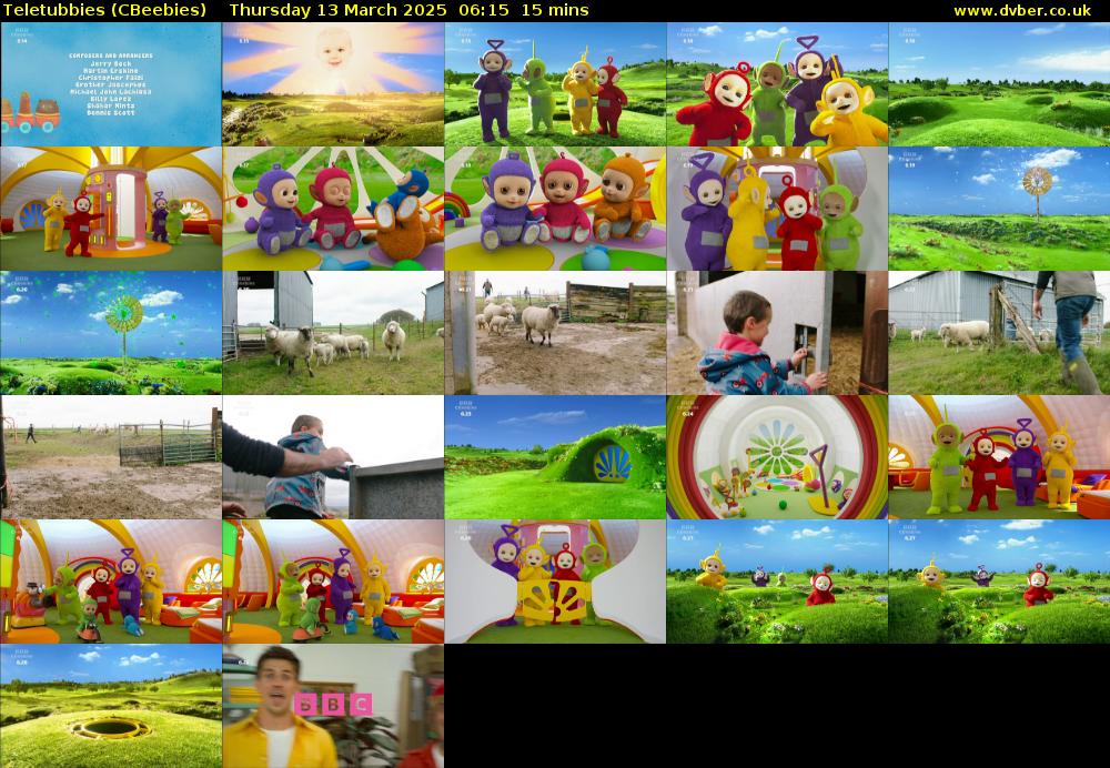 Teletubbies (CBeebies) Thursday 13 March 2025 06:15 - 06:30