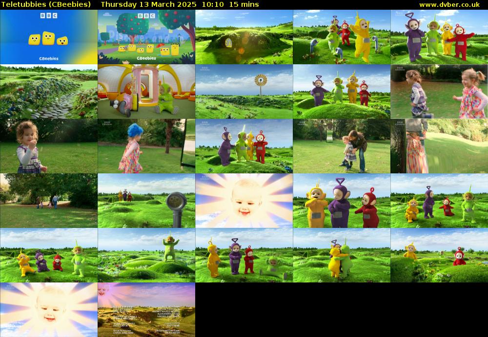 Teletubbies (CBeebies) Thursday 13 March 2025 10:10 - 10:25
