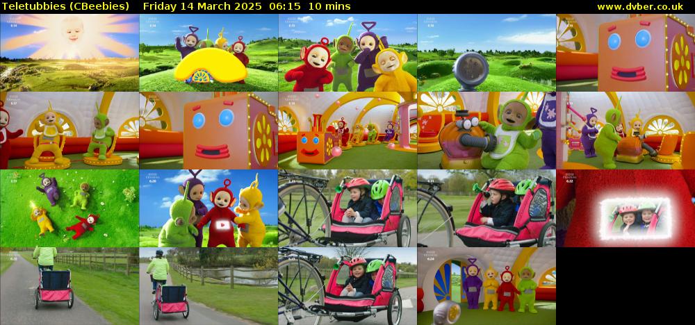 Teletubbies (CBeebies) Friday 14 March 2025 06:15 - 06:25