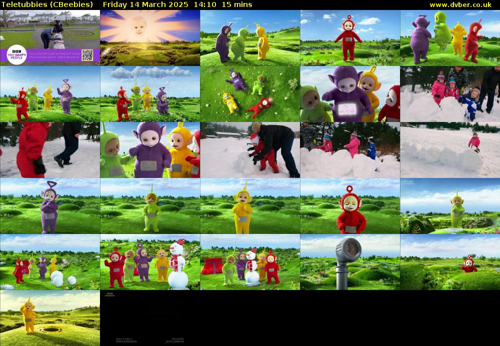 Teletubbies (CBeebies) Friday 14 March 2025 14:10 - 14:25