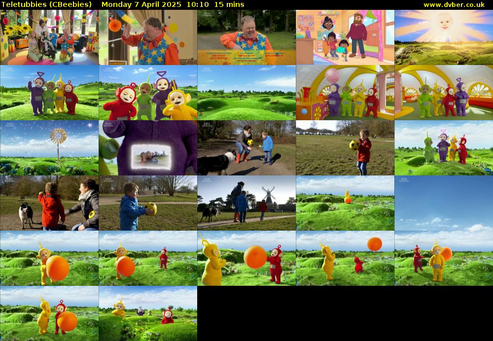 Teletubbies (CBeebies) Monday 7 April 2025 10:10 - 10:25