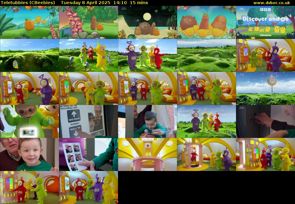 Teletubbies (CBeebies) Tuesday 8 April 2025 14:10 - 14:25