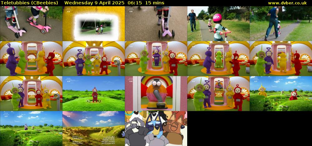 Teletubbies (CBeebies) Wednesday 9 April 2025 06:15 - 06:30