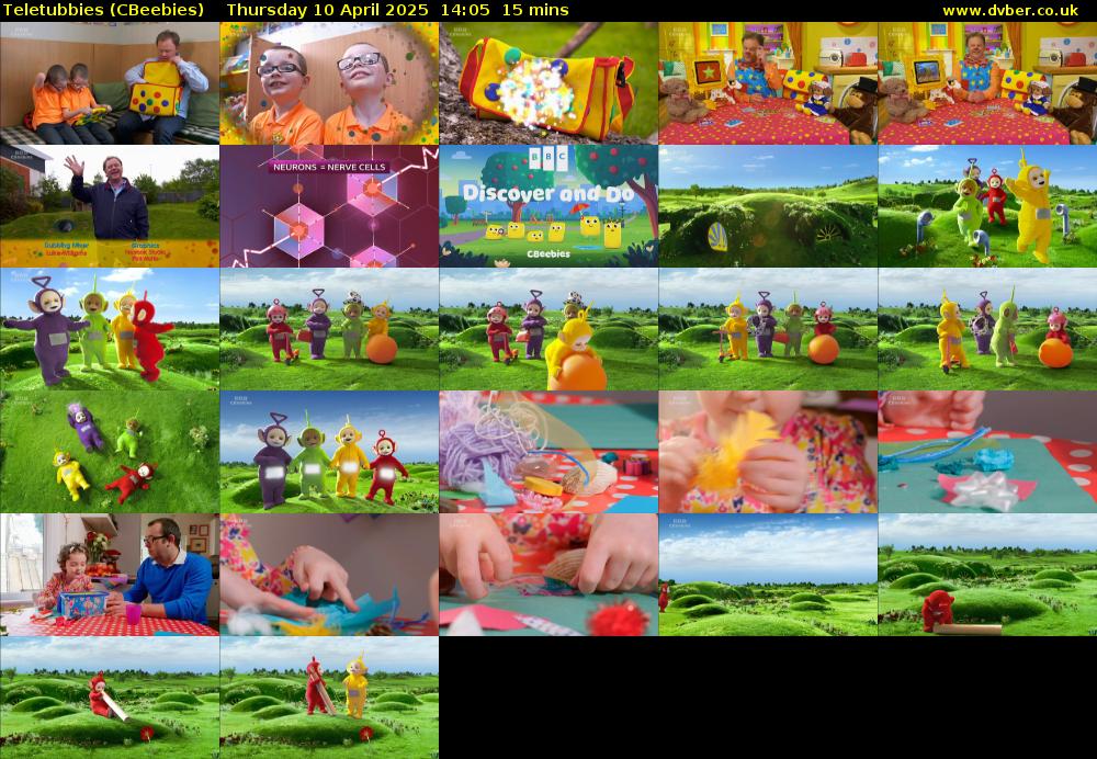 Teletubbies (CBeebies) Thursday 10 April 2025 14:05 - 14:20