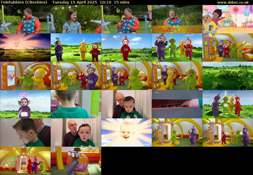Teletubbies (CBeebies) Tuesday 15 April 2025 10:10 - 10:25