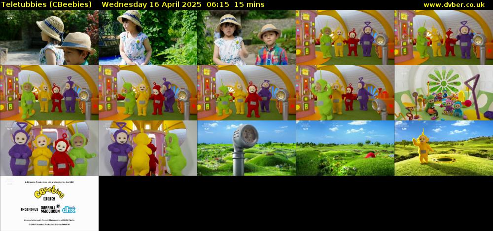 Teletubbies (CBeebies) Wednesday 16 April 2025 06:15 - 06:30