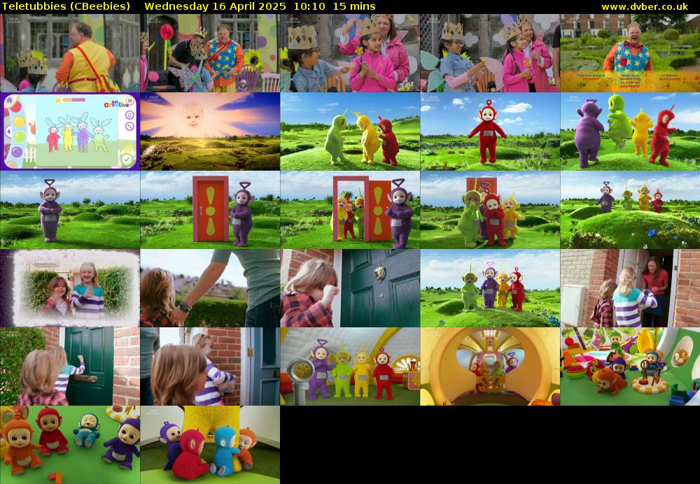 Teletubbies (CBeebies) Wednesday 16 April 2025 10:10 - 10:25