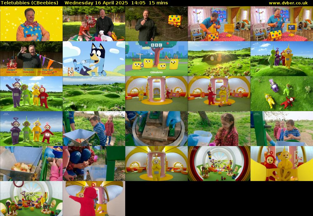 Teletubbies (CBeebies) Wednesday 16 April 2025 14:05 - 14:20