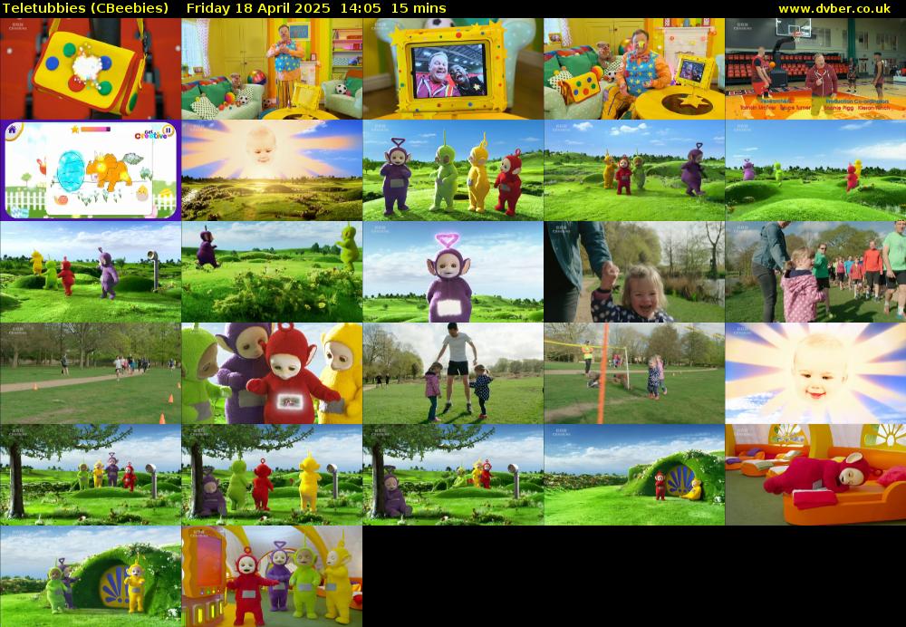 Teletubbies (CBeebies) Friday 18 April 2025 14:05 - 14:20