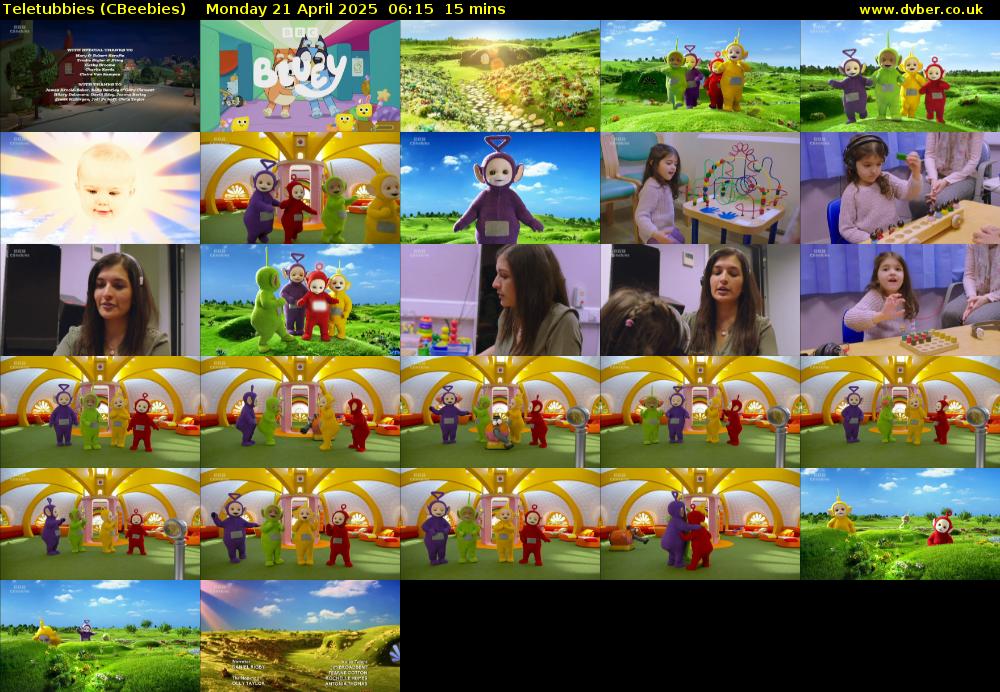 Teletubbies (CBeebies) Monday 21 April 2025 06:15 - 06:30