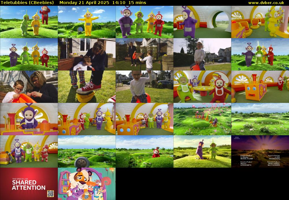 Teletubbies (CBeebies) Monday 21 April 2025 14:10 - 14:25