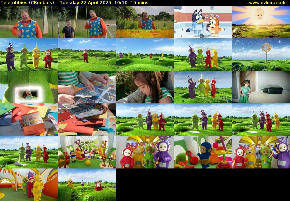Teletubbies (CBeebies) Tuesday 22 April 2025 10:10 - 10:25