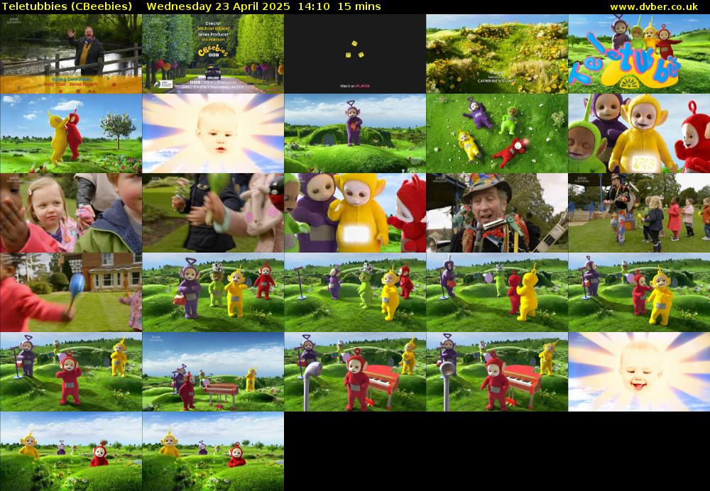 Teletubbies (CBeebies) Wednesday 23 April 2025 14:10 - 14:25