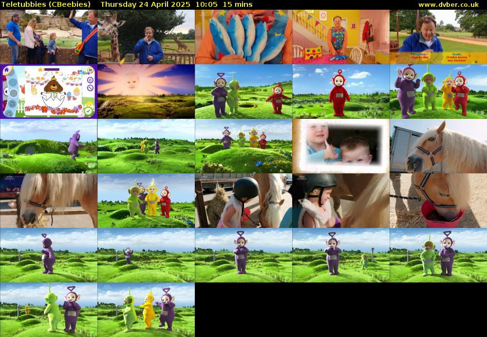 Teletubbies (CBeebies) Thursday 24 April 2025 10:05 - 10:20