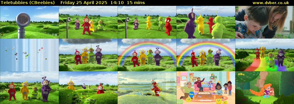 Teletubbies (CBeebies) Friday 25 April 2025 14:10 - 14:25