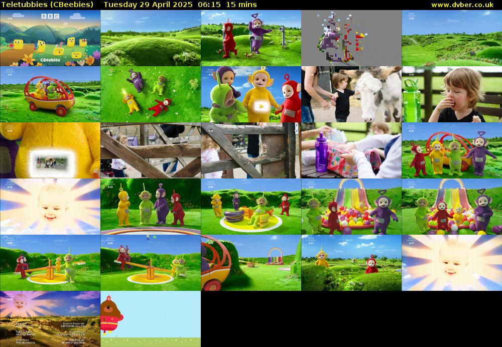 Teletubbies (CBeebies) Tuesday 29 April 2025 06:15 - 06:30