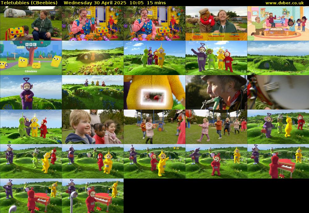 Teletubbies (CBeebies) Wednesday 30 April 2025 10:05 - 10:20