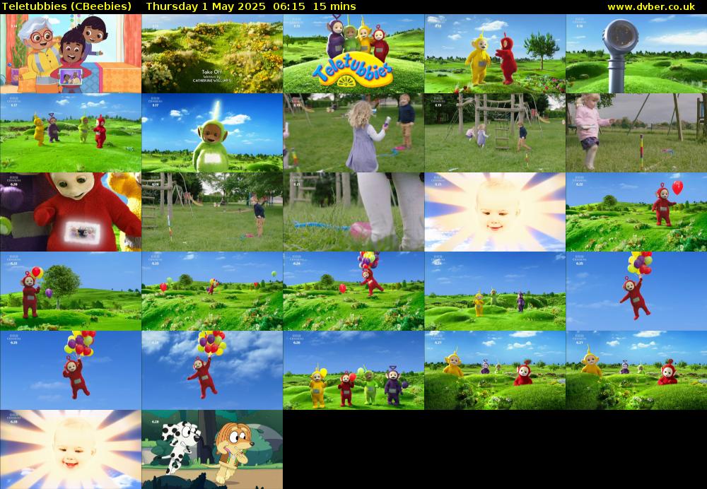 Teletubbies (CBeebies) Thursday 1 May 2025 06:15 - 06:30