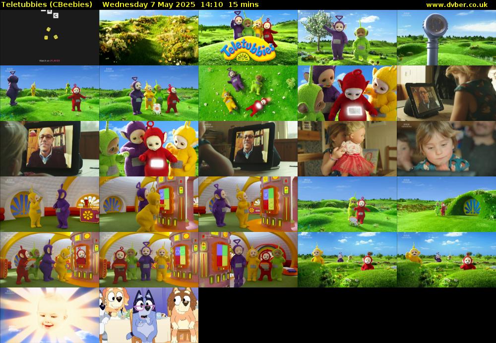 Teletubbies (CBeebies) Wednesday 7 May 2025 14:10 - 14:25