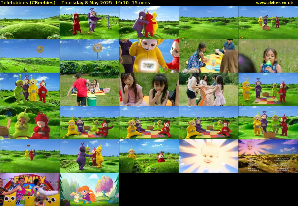 Teletubbies (CBeebies) Thursday 8 May 2025 14:10 - 14:25