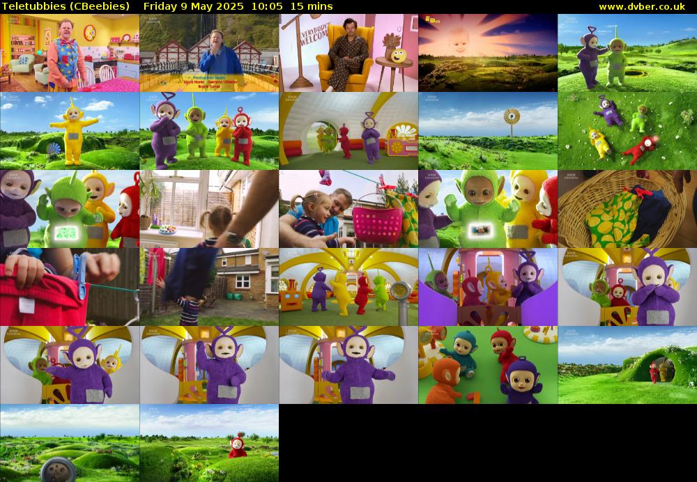 Teletubbies (CBeebies) Friday 9 May 2025 10:05 - 10:20