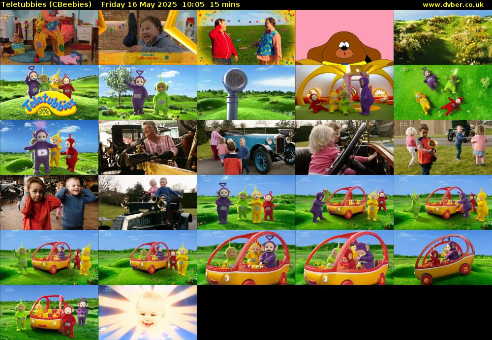 Teletubbies (CBeebies) Friday 16 May 2025 10:05 - 10:20