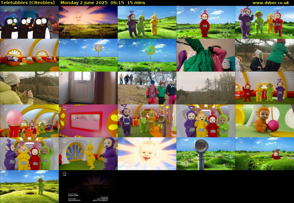 Teletubbies (CBeebies) Monday 2 June 2025 06:15 - 06:30