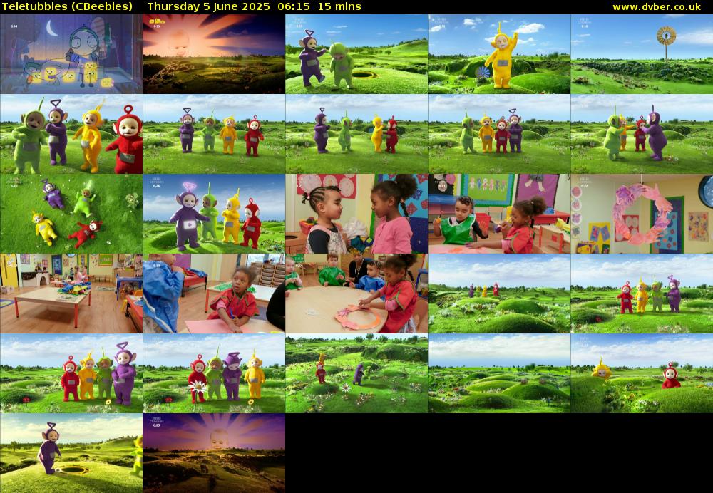 Teletubbies (CBeebies) Thursday 5 June 2025 06:15 - 06:30