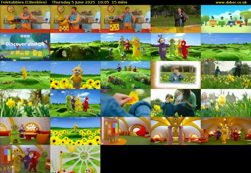 Teletubbies (CBeebies) Thursday 5 June 2025 10:05 - 10:20