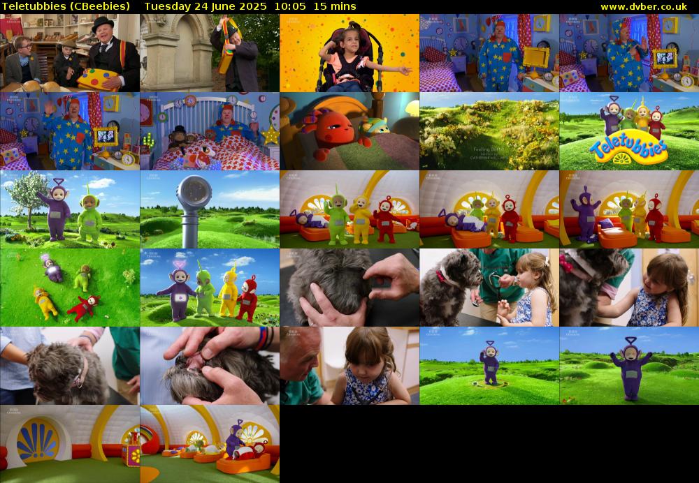Teletubbies (CBeebies) Tuesday 24 June 2025 10:05 - 10:20