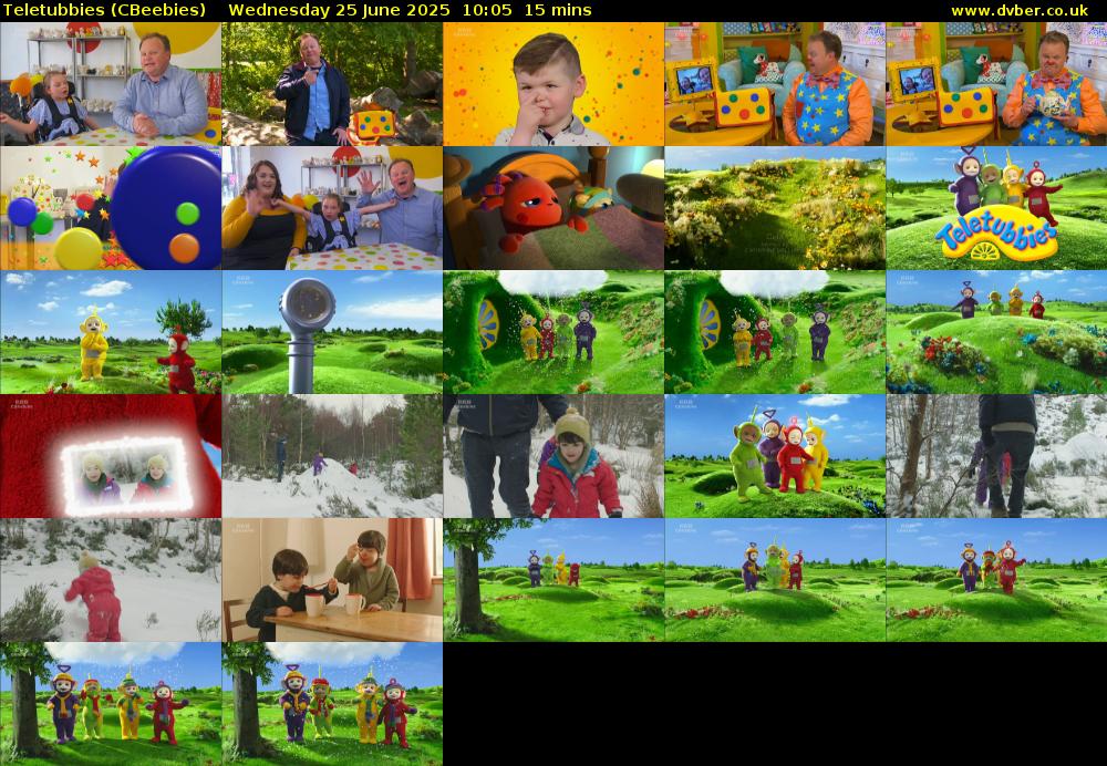 Teletubbies (CBeebies) Wednesday 25 June 2025 10:05 - 10:20