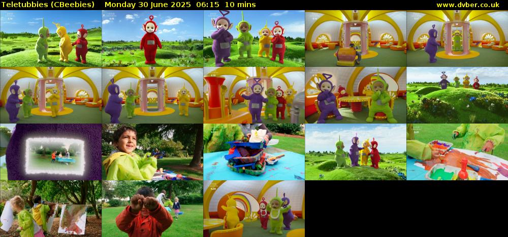 Teletubbies (CBeebies) Monday 30 June 2025 06:15 - 06:25