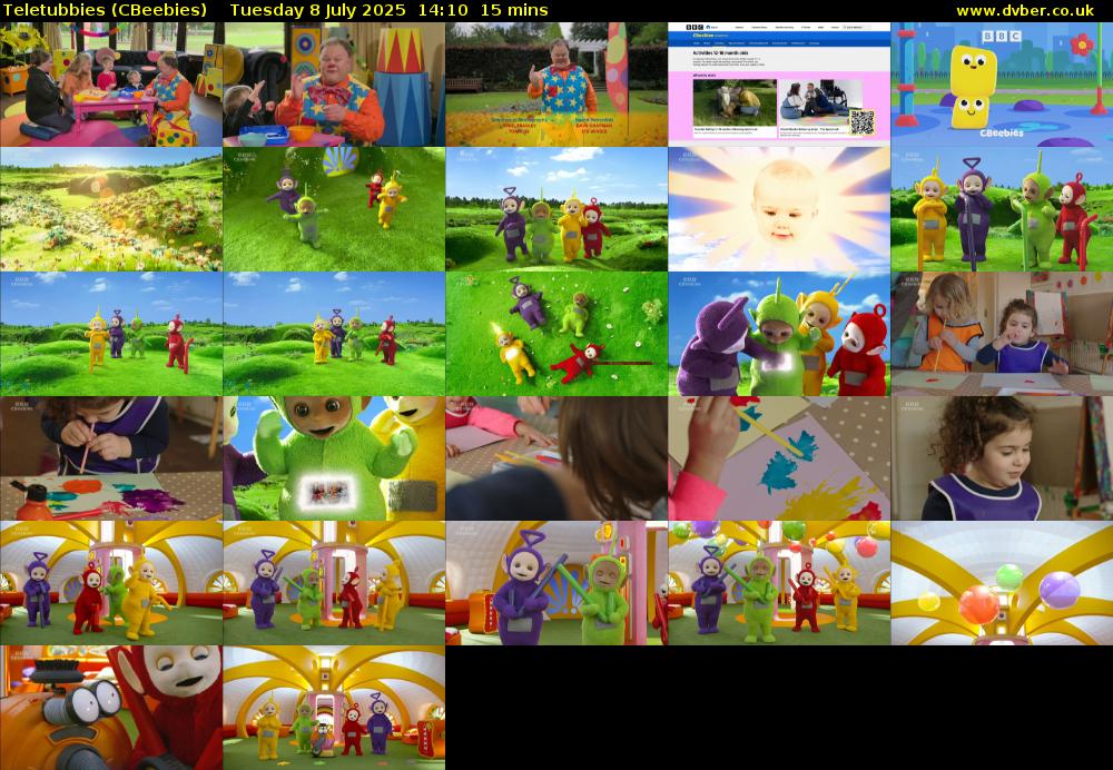 Teletubbies (CBeebies) Tuesday 8 July 2025 14:10 - 14:25