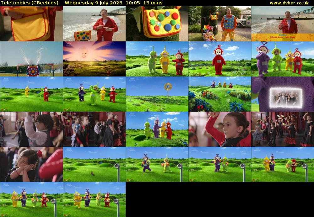 Teletubbies (CBeebies) Wednesday 9 July 2025 10:05 - 10:20