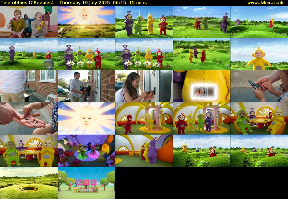Teletubbies (CBeebies) Thursday 10 July 2025 06:15 - 06:30