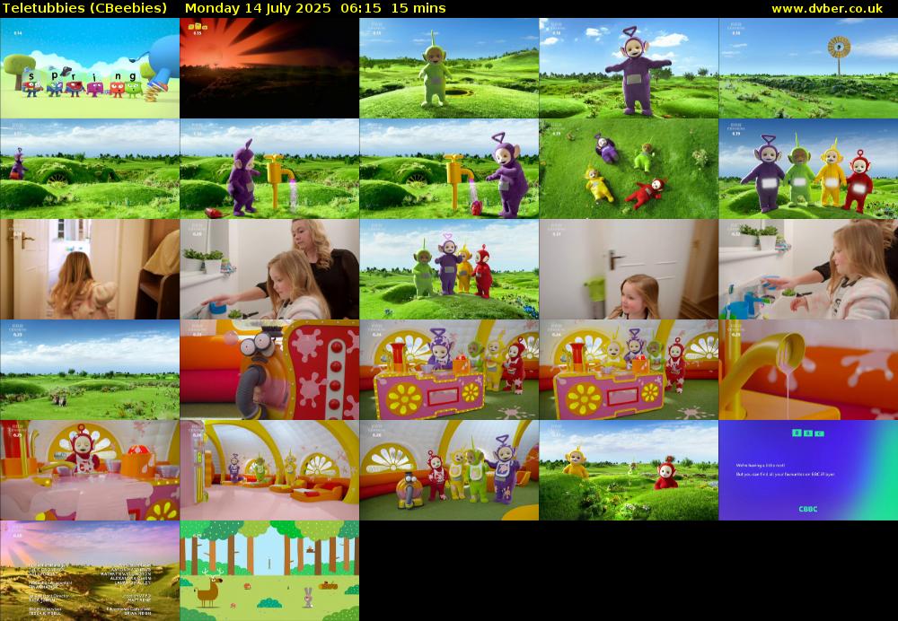Teletubbies (CBeebies) Monday 14 July 2025 06:15 - 06:30