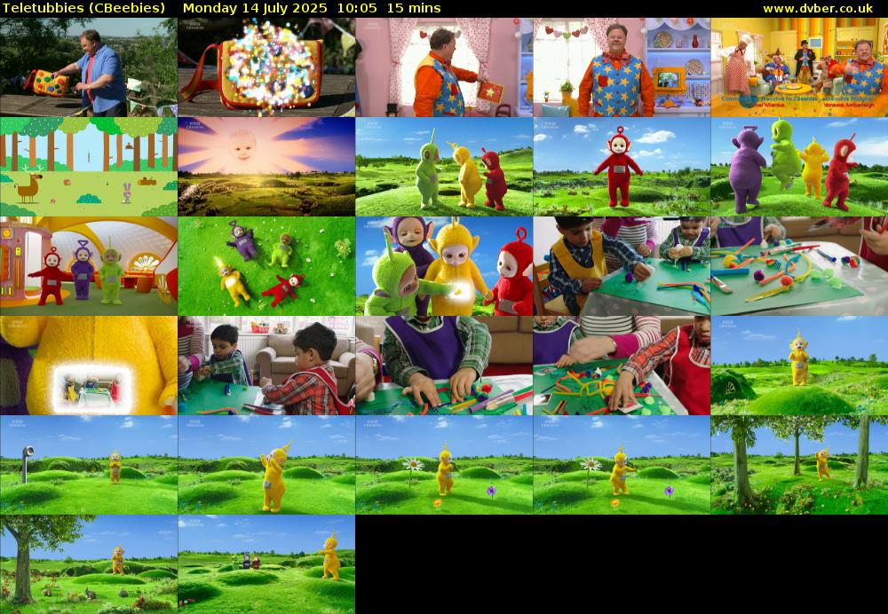 Teletubbies (CBeebies) Monday 14 July 2025 10:05 - 10:20
